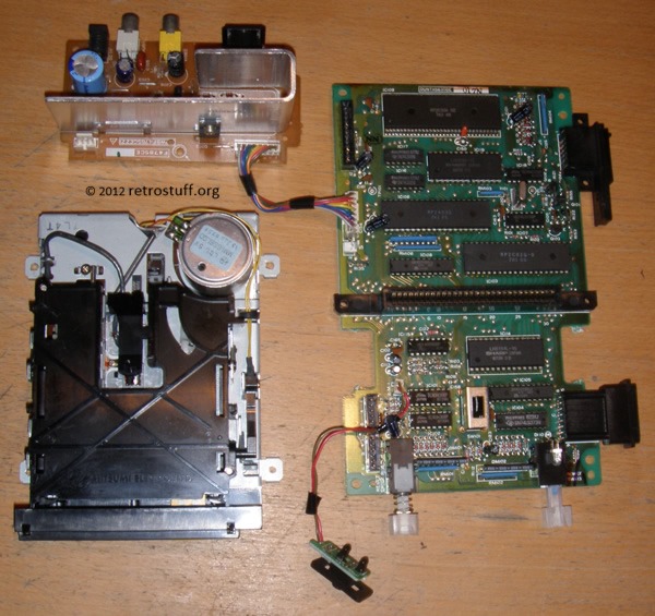 Famicom/FDS PCB, 3" floppy disk drive and power/output PCB