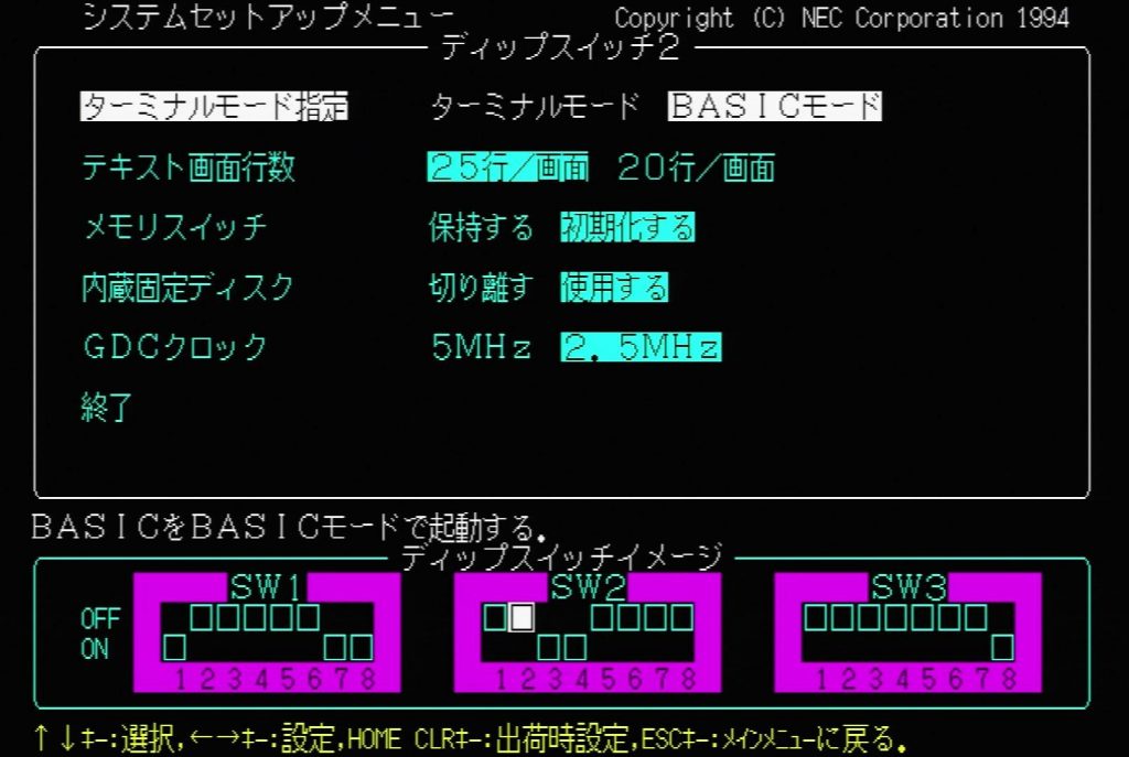 PC9821 BIOS - Terminal Mode Specification