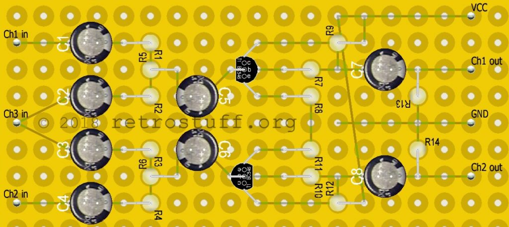 MKL audio mod PCB - front