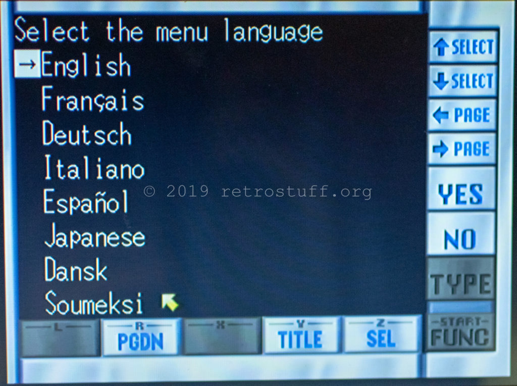 EBG language menu