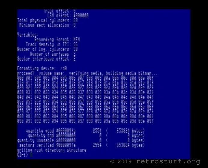 Format floppy disk in CD-RTOS shell