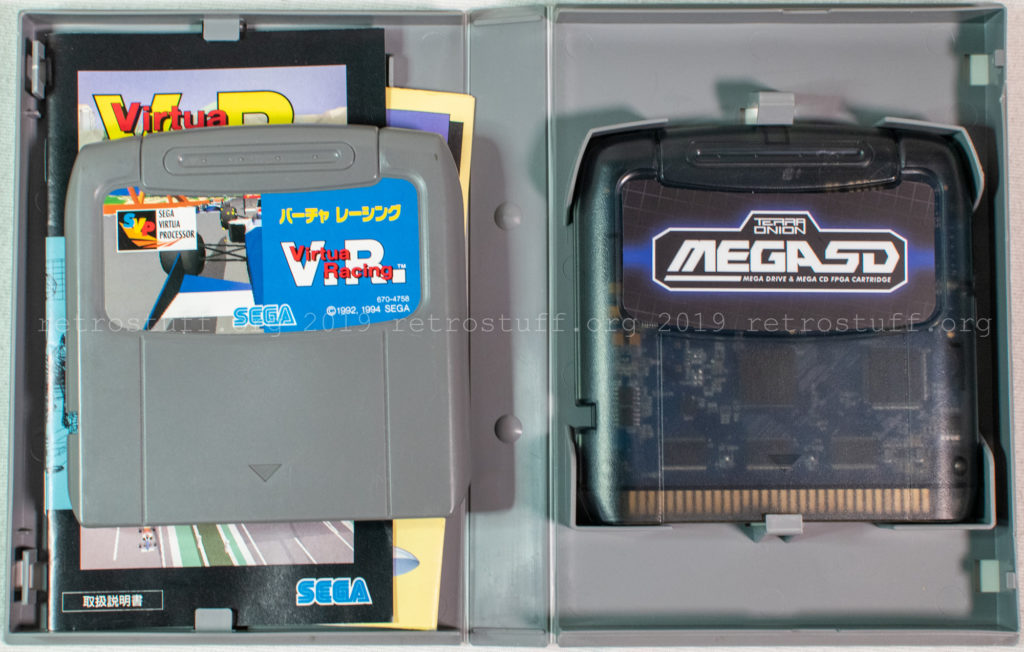 MegaSD cartridge in Virtua Racing box