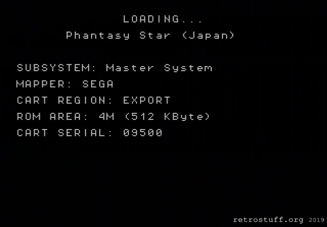 MegaSD loading Master System (FM)