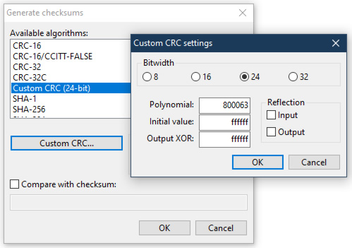 HxD - custom CRC settings