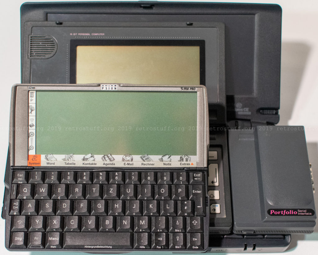 Psion Serie 5mx Pro, Atari Portfolio and NEC MobilePro 780