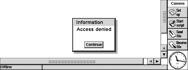 Psion Comms Access denied error