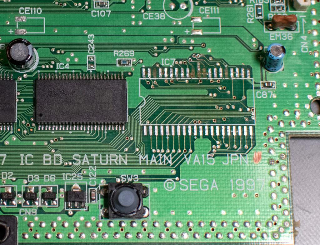 Sega Saturn BIOS chip removed
