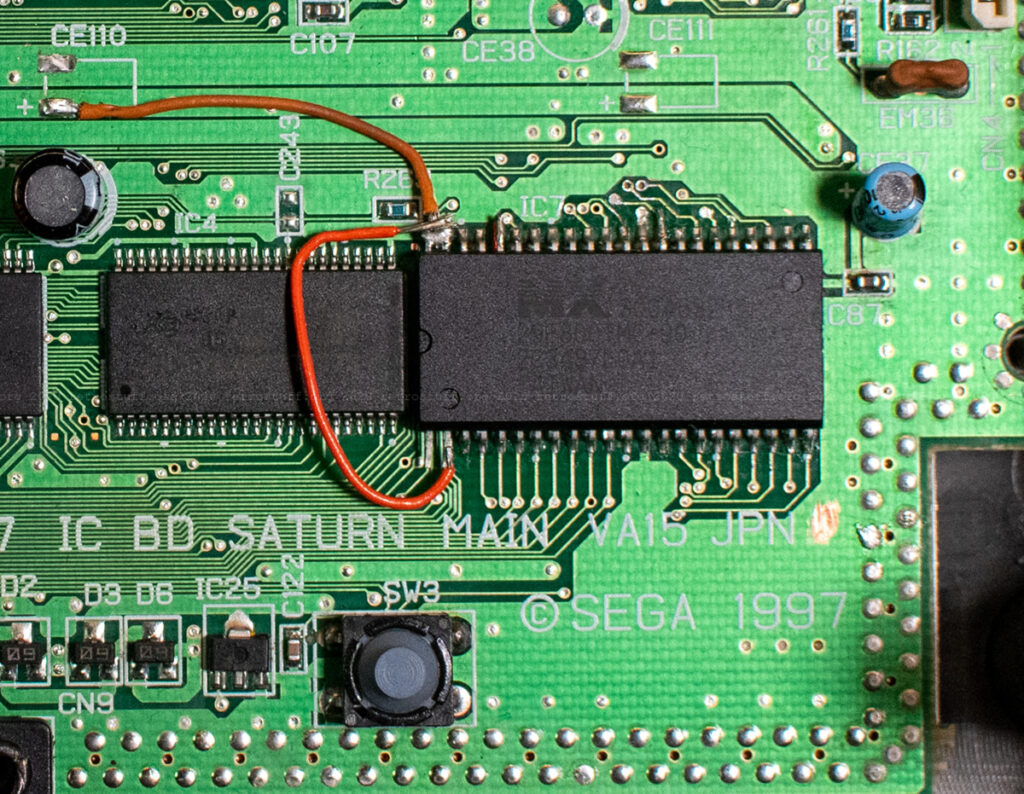 Sega Saturn unaltered BIOS (pin 2 to +5 V)