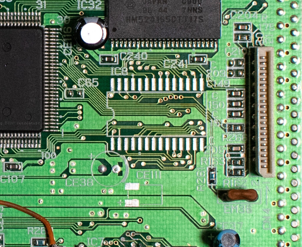 Sega Saturn SRAM chip removed