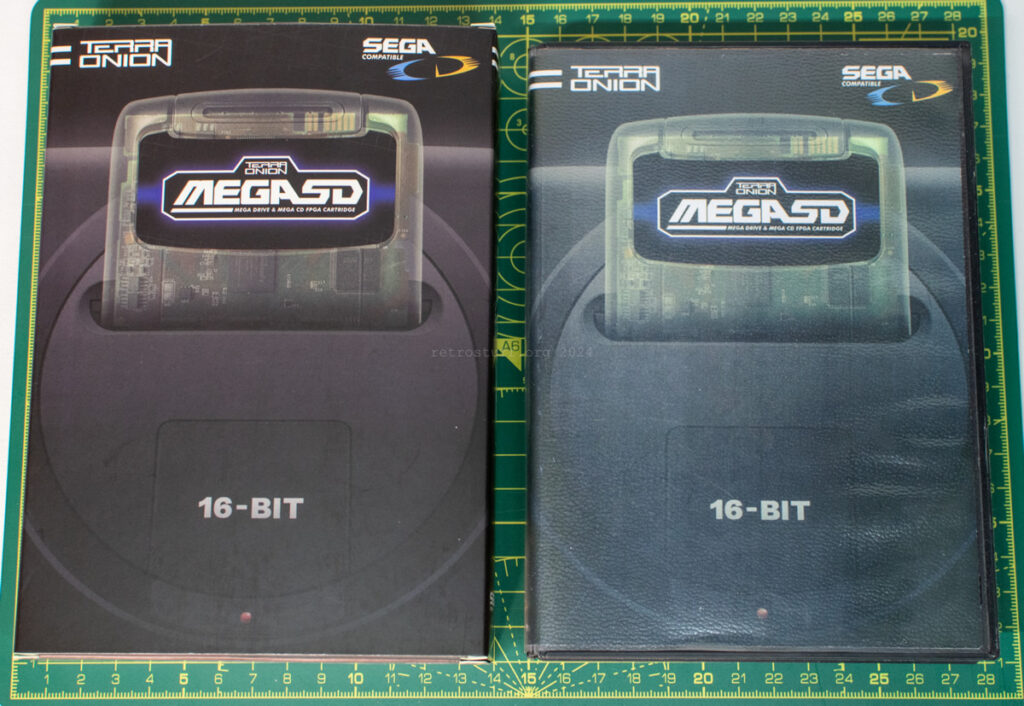 MegaSD original box and clamshell case - front