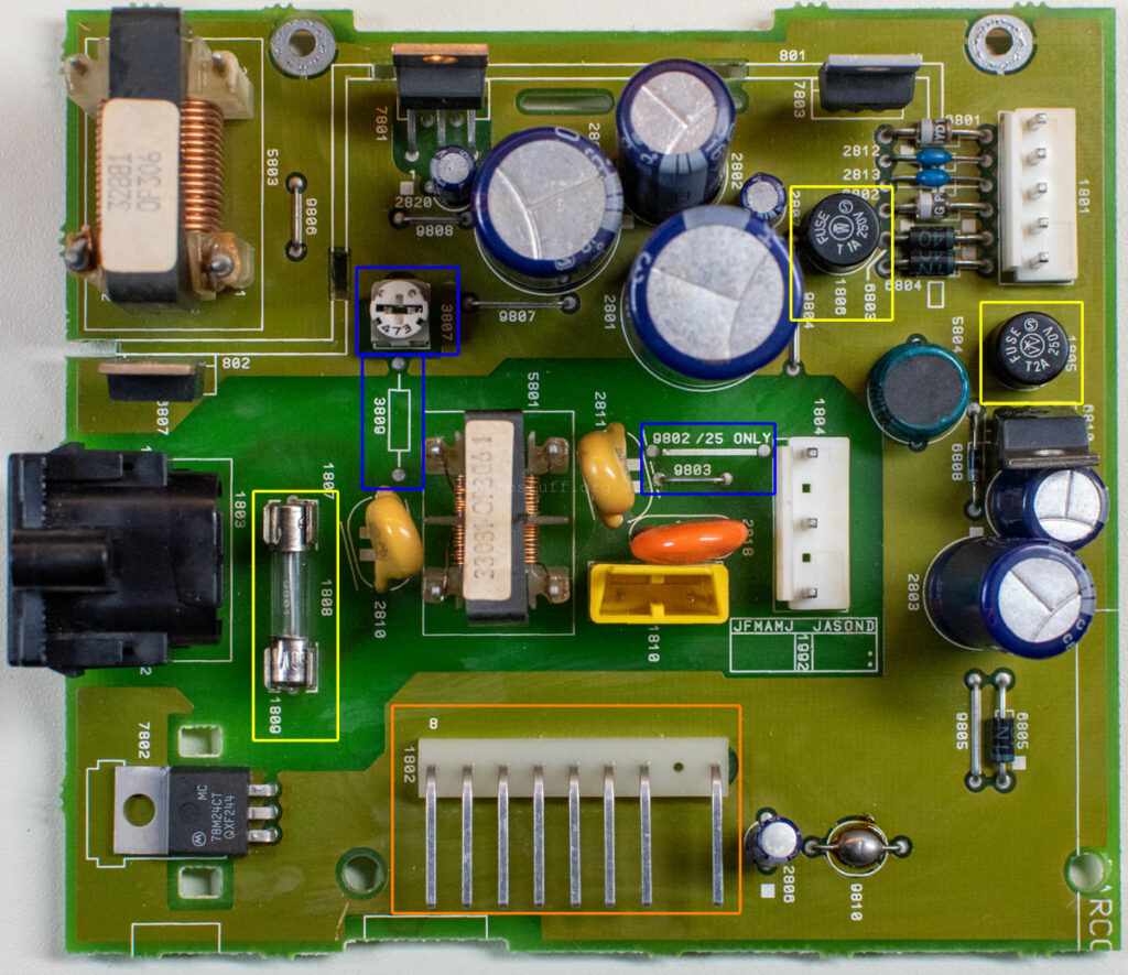 Philips 3104 123 4060.5 fuses and important components
